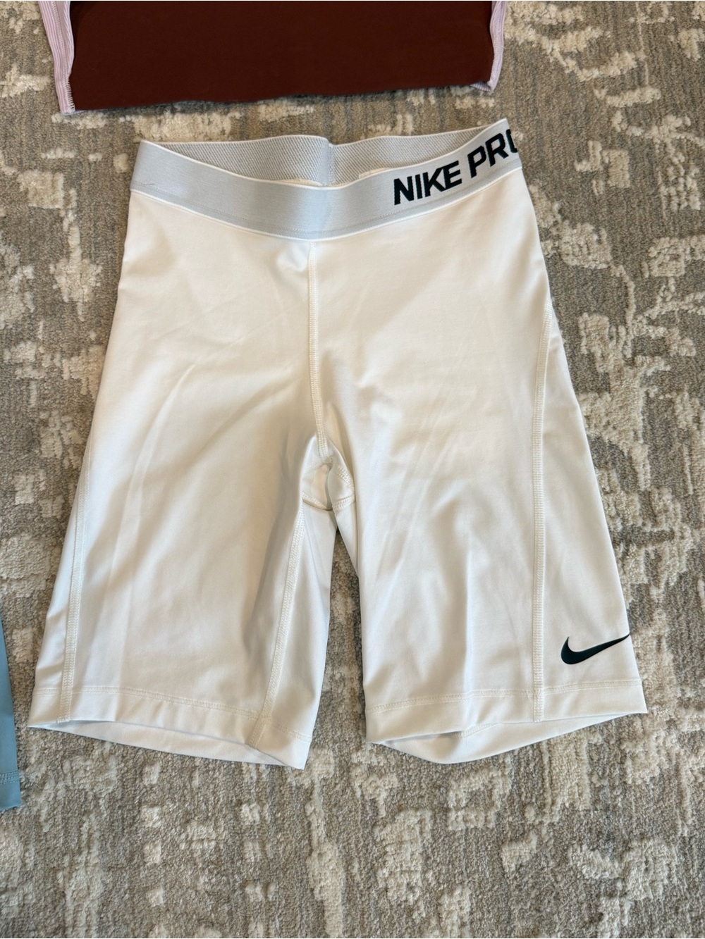 Nike White 6”  Nike Pro Shorts